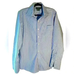Men’s Ralph Lauren Striped Button Down Shirt  Size 34/35 16.5 100% Cotton